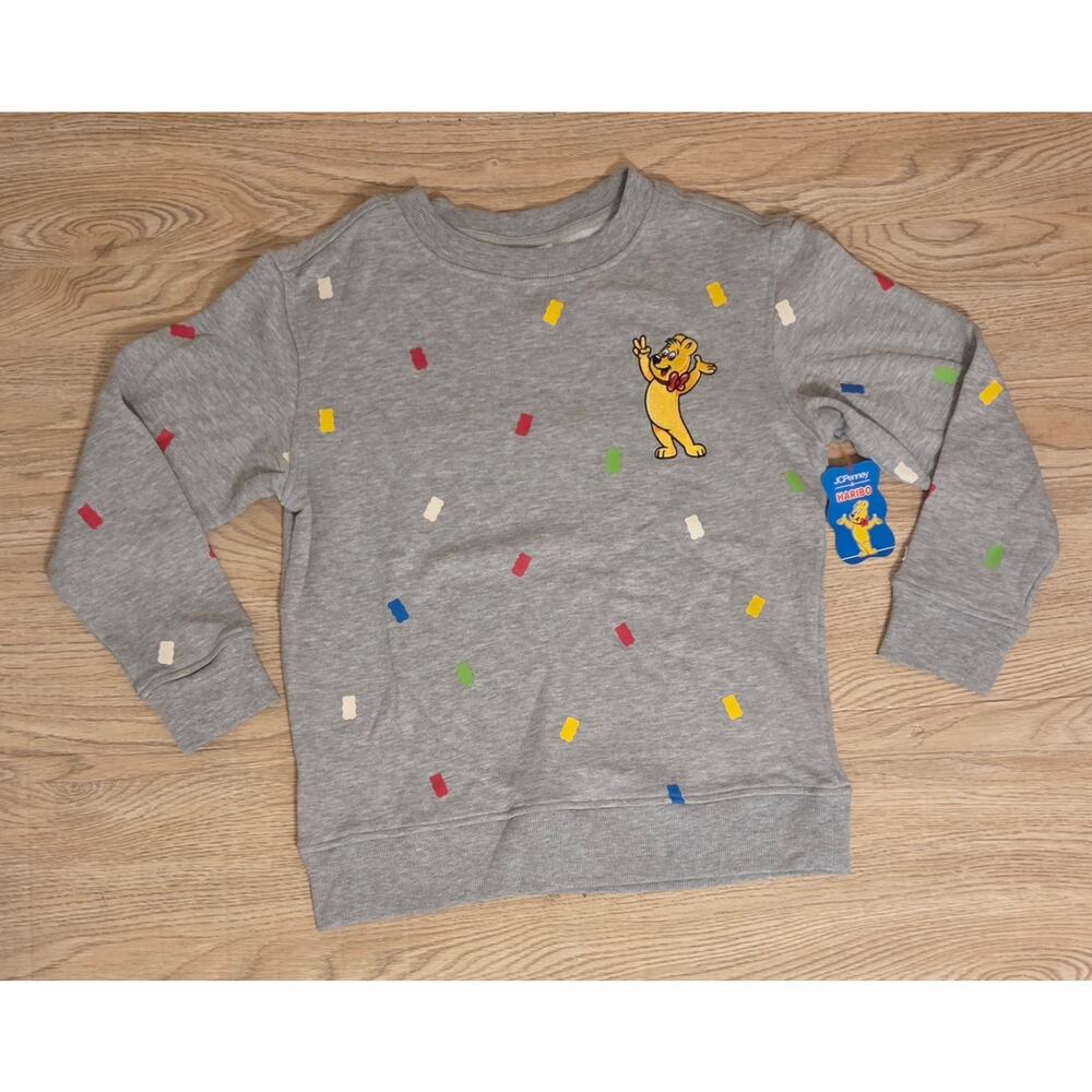 NEW HARIBO Youth/Kids Gray Crew Neck Long Sleeve Pullover Sweater Size M(10/12)